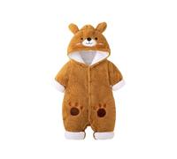 Kelandoom Combinaison De Neige Bébé Enfant Fermeture Éclair Barboteuse Ski Garcon Manteau Hiver pour Garçons Filles Polaire Dinosaures Survêtement Veste Chaud Tenue (Café,3-6 Mois)