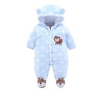 Kelandoom Combinaison De Neige pour Enfants Doudoune Manteau Barboteuses À Capuche Hiver Bebe Fille Ski Manteaux Et Blousons Baby Jumpsuit Winter Snowsuit Chaud Tenue (Bleu,9-12 Mois)