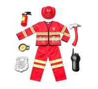 Kelandoom Costume De Pompier Chef des Pompiers Pièces L'Éducation Aux Exercices D'Incendie Vetement Enfant Trois Ans Deguisement France 4 avec Jeux Rôle Halloween Carnaval