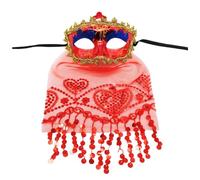 Kelandoom Couple Masques En Dentelle Hommes Femmes Brillant Masque Carnaval Vénitien Bal Blanc À Décorer Mascarade Femme 1/2 Pièces Accessoires Pour Les Fêtes De Ou Costumées(Rouge)