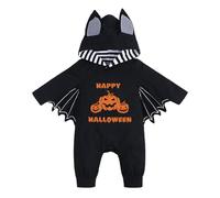 Kelandoom Deguisement Halloween Bebe,Déguisement Chauve Souris Enfant Noir Cape 2 Ans Garçon Costume Sorciere Fille Déguisements pour Bébés Chapeau Bebe pour 0-24 Mois (Le noir1,6-9 Mois)