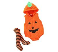 Kelandoom Deguisement Halloween Bebe Garcon Fille Body Garçon 3-6 Mois Citrouilles Costume De Citrouille d'halloween pour Enfants Scream Déguisement 10 Ans Anniversaire 1 an (Orange#A,0-3 Mois)