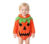 Kelandoom Deguisement Halloween Bebe Garcon Fille Body Garçon 3-6 Mois Citrouilles Costume De Citrouille d'halloween pour Enfants Scream Déguisement 10 Ans Anniversaire 1 an (Orange#B,0-3 Mois)