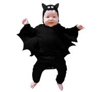 Kelandoom Déguisement Halloween Chauve Souris Enfant,Deguisement Costume Bebe Deguisement Enfant Sorcier Vampire Déguisements pour Enfants Cape À Capuche Capes De Cosplay (Le Noir,6-12 Mois)