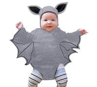 Kelandoom Déguisement Halloween Chauve Souris Enfant,Deguisement Fille Costume d'halloween pour Bébé Deguisement Petit Garcon Vampire Déguisements Bébés Chapeau Enfant (Grey,6-12 Mois)