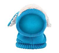 Kelandoom Echarpe Et Gants Ensemble Bonnet Enfant Garcon 3 Ans Bonnets Tricotés Avec Pompon Snood Gant Pour Garçons Filles Écharpe Fille 10 6 Chauds D'Hiver Tout-Petits (Bleu,Taille unique)
