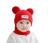 Kelandoom Enfants Bonnet Écharpe Et Gants Ensemble 3Pcs Tour De Cou Fille Chapeau Tricot Doublure Épaisse Pour Garçon 10 Ans Garcon 6 Enfant 8 Hiver Accessoires Set (Rouge,Taille unique)