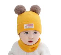 Kelandoom Enfants Bonnet Écharpe Et Gants Ensemble 3Pcs Tour De Cou Fille Chapeau Tricot Doublure Épaisse Pour Garçon 10 Ans Garcon 6 Enfant 8 Hiver Accessoires Set (Jaune,Taille unique)