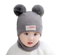 Kelandoom Enfants Bonnet Écharpe Et Gants Ensemble 3Pcs Tour De Cou Fille Chapeau Tricot Doublure Épaisse Pour Garçon 10 Ans Garcon 6 Enfant 8 Hiver Accessoires Set (Grey,Taille unique)