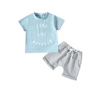 Kelandoom Ensembles Garçon Été 2-6 Ans, Tenue Décontractée Shorts Et T-Shirts pour Enfants Imprimé Tenue Les Activités Sportives - Vetement 10 Ans 1 Bebe Garcon Ensemble Short 8