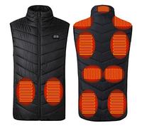 Kelandoom Gilet Chauffant,veste chauffante non batterie avec 19 Plusieurs Zones de Zones 3 Températures Réglables Gilet Chaud Lavable Vêtement de Chauffage pour Moto Pêche Chasse Camping