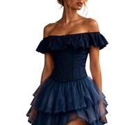 Kelandoom Halloween Carnaval Noël Noel Corset Bustier Top Lace Up Overbust Bodice Shaping Underbust Waist Trainer Steel Bone Streetwear (Black, S)