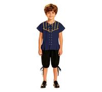 Kelandoom Halloween Carnaval Noël Noel Medieval Steam Punk Costume For Stage Performance - Elegant Courtly Attire Cosplay And Dress Up (Navy, 7-8Years)