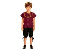 Kelandoom Halloween Carnaval Noël Noel Medieval Steam Punk Costume For Stage Performance - Elegant Courtly Attire Cosplay And Dress Up (Red, 3-4Years)