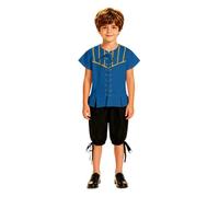 Kelandoom Halloween Carnaval Noël Noel Medieval Steam Punk Costume For Stage Performance - Elegant Courtly Attire Cosplay And Dress Up (Blue, 7-8Years)