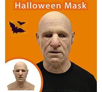 Kelandoom Halloween Cosplay Masque, Masque Realiste Adulte Facial Complet De d'halloween Carnaval Fête Thème pour Femme Homme Party (004 Grand père/mère,Taille Unique)