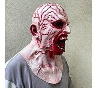 Kelandoom Halloween Full Latex Masks, Masque Effrayant De Halloween Masque d'halloween Scary Horrific Creepy Terrifiant Monstre Masques Mask Couverture De Visage pour (002 Rouge,Taille Unique)