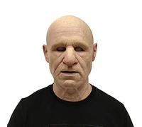 Kelandoom Halloween Horror Mask, Masque Horreur Homme Adulte Horreur Halloween Masque Squelette Costumes d'horreur Scar Face Covering Props de Sang Humain (004 Grand père/mère,Taille Unique)