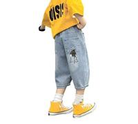 Kelandoom Jean Slim Basics Garçon Ceinture Élastique Children Couleur Unie Pantalon Droit Décontracté Denims Streetwear pour Ado Hip Hop Y2K avec Cordon Jeans Garcon 14 Ans (Bleu,4-5 Ans)