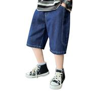 Kelandoom Jeans Garçon Enfants Loose Taper Fit Jean Cargo en Denim Étirable Skinny Pantalon Décontracté Bébé Sport Casual Streetwear Y2K Age Adapté 3-12 Ans Garcon 10 (Bleu,11-12 Ans)