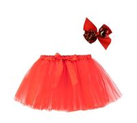 Kelandoom Jupe Tulle Enfant Brodée Tutu Fille Robes Cycliste sous Costumes Carnaval Enfants Déguisement Cosplay Princesse pour Fête d'anniversaire Halloween Robe 2-7 Ans (Rouge,2-4 Ans)