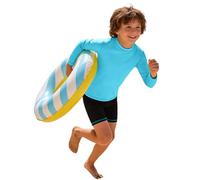 Kelandoom Maillot Unie Pièce pour Bébé Garçon Deux Piece De Bain Une Ensemble Dermoprotecteur Fille avec Chapeau Soleil Vêtements À Manches Longues Bermuda Garcon Long (Bleu Ciel,7-8 Ans)