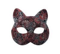 Kelandoom Masque Carnaval Le Diamant Métal Noir Bal De Venise Homme Mascarade Fêtes Accessoires Déguisement Demi-Masque Femme Dentelle Pour Halloween Cosplay Mardi Gras Party(Rouge)