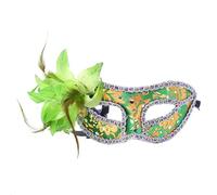 Kelandoom Masque De Mascarade Femme Vintage Masqué Venitien Rétro Masques En Papier À Peindre Blanc Décorer Carnaval Pour Mascarade/Fête Mardi Gras/Bal Costumé Sexy/Mariage(Vert)