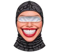 Kelandoom Masque De Ski Drôle Visage Réaliste Facial Respirant Balaclava Cagoule d'hiver Couverture Totale La Tête Cagoules Homme pour Moto Halloween Carnaval Et Soirée Déguisée