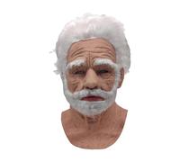 Kelandoom Masque d'horreur Halloween, Masque Horreur Adulte Halloween Adulte Horreur Latex Tête Complète Effrayant Skull Halloween Costumes Femme Homme Party (002 Grand père/mère,Taille Unique)
