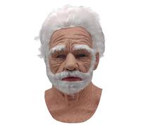 Kelandoom Masque d'horreur, Masque Horreur Homme Halloween Horreur Adulte Latex Bouche Halloween Carnaval Fête De Thème Costume Cosplay Carnaval de Sang Humain (001 Grand père/mère,Taille Unique)