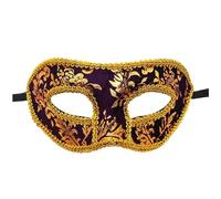 Kelandoom Masque Vénitien Homme Demi-Masque Carnaval Avec Détails Baroques Vintage Fantôme De L'Opéra Venise Violet Chat Halloween Animal Mascarade Venitien Noir Et Or Pour Costume(Violet)