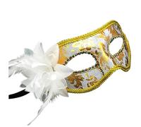 Kelandoom Masque Vénitien Mascarade Vintage Antiques Masqué Ou Fête Costumée Venise Or Et Noir Femme Maskerade Cosplay De Carnaval A Decorer Pour Halloween Mardi Gras Party(Blanc)