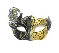 Kelandoom Masques De Bal Fin D'Année Masque Soiree Carnaval Venise Homme Mascarade Vénitienne Masqué Femme Doré Noir Yeux En Dentelle Pour Cosplay Fête À Thème (Or,Taille unique)