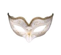 Kelandoom Masques De Bal Masqué Pour Couples Couple Masque Venise Rouge Et Noir Carnaval Mascarade Fêtes Accessoires Déguisement-Doré Femme Nouvel An Vénitien Femmes Filles(Blanc)