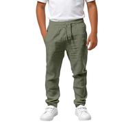 Kelandoom Pantalon décontracté pour garçon Couleur Unie Confortable élastique mélange Doux Coupe Plate idéal Jouer et Aller à l'école. Parfait Le Jeu l'école (Army Green 13-14 Years)