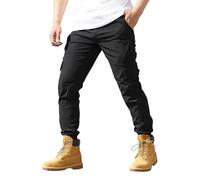 Kelandoom Pantalon Homme Habillé Grande Taille De Survêtement Léger Confortable Respirant Jogging Camouflage Short Muay Thai Large Coupe Droite Grandes Tailles Disponibles (Le Noir,XXL)