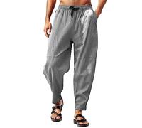Kelandoom Pants Pantalon Stretch Élégant pour Homme Jogging Hommes Pas Cher Taille Élastique Cargo Extensible Lin Chic Et Elegant Pantalons De Sportif Léger Survêtement (Grey,XXL)