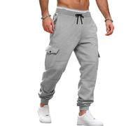 Kelandoom Pants Pantalon Stretch Élégant pour Homme Pantalons Jogging Taille Elastique De Combat Tactique Short Muay Thai Regular Élastique Et Coupe Droite Vetement Sport (Grey,3XL)