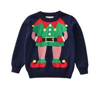 Kelandoom Pull De Noël À Manches Longues en Tricoté pour Enfant,Pull Tricot Doux Motif Renne Sweat Noel Enfant Fille 8 Ans Film Vetement 1Er Bebe Garçon Garcon Cadeau