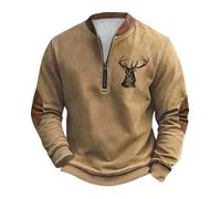 Kelandoom Pull Homme De Chasse Col V Percussion Sweat-Shirt Mi-Épais avec Japonais Harajuku Urban Streetwear Rouge Sweat XL Sweatshirts sans Capuche