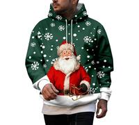 Kelandoom Pull-Over Regular Fit Homme Set-in Classic Sweat-Shirt Sweat À Capuche Mi Saison Pull Ras-du-Cou Torsadé Manches Longues Veste Bleu A Moto sous Col Montant Sport (Dark Vert,5XL)