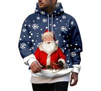 Kelandoom Pull-Over Regular Fit Homme Set-in Classic Sweat-Shirt Sweat À Capuche Mi Saison Pull Ras-du-Cou Torsadé Manches Longues Veste Bleu A Moto sous Col Montant Sport (Marine,3XL)