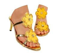 Kelandoom Sandales Femme Été Chaussures De Sport Plage Mules Bout Ouvert Plateforme Orthopédiques Chaussons Été Pantoufles Homme Basket Marche Claquettes Massage Pied (Jaune,38.5)
