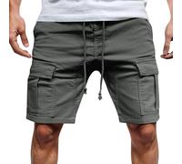 Kelandoom Shorts Et Bermudas Homme Sport Pantacourt Grande Taille Running Plage avec Fermeture Éclair - en Coton Blend Couleur Unie pour Randonnée Voyage Loisirs Quotidien 2026 (A#Gris foncé,L)