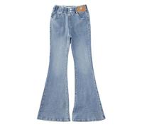 Kelandoom Skinny Jean Fille Jambe Large Pantalon Denim Jeans Y2K pour Filles avec Applique Cœur Élastique Taille Haute Streetwear 7-14 Ans Tregging Basics Bleu 14 Blanc (Bleu,13-14 Ans)