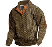 Kelandoom Sweat Homme sans Capuche Pull À Col en V Homme Premium Sweatshirt Homme À Fermeture Éclair Intégrale Pull Homme Pas Cher A La Mode Sweat Shirt Homme sans Capuche Sweatshirts Homme