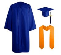 Kelandoom Toge Diplome Adultes Chapeau,Graduation Costume 4Pcs Chapeau De Graduation pour Adultes Graduation Décoration Robe De Chorale Unisexe Cadeau Adulte 12-22 Ans (Bleu,60)