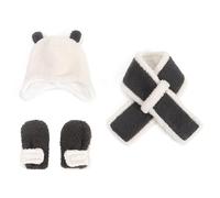 Kelandoom Tricotés Enfants Ensemble D'Hiver Bonnet Garcon 8 Ans Chapeau Hiver Bébé Avec Gants Et Tour De Cou Pour Garçon Fille Bebe 1 An Ado 3 Accessoires Set Pièces (Blanc,Taille unique)
