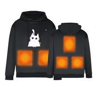 Kelandoom Veste Homme Chauffante Gilet Chauffant Non Batterie Incluse Manteau Chaud Femme Sans Pour Doudoune Vêtements Polaires Chauffants Moto Chasse Extérieur Intérieur (A-Le noir,4XL)